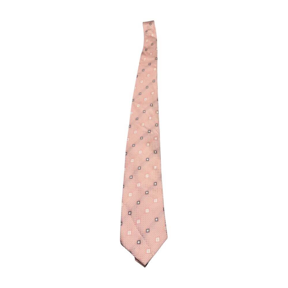 Milani Collezioni Pink Geometric Square Microfiber Necktie 57in